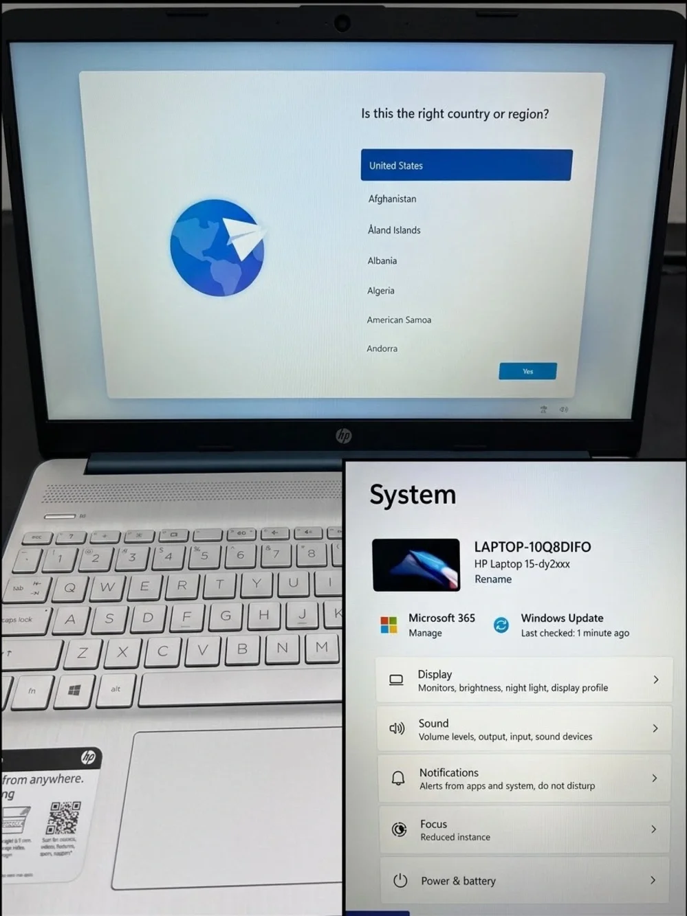HP Silver and Blue 15-inch Laptop